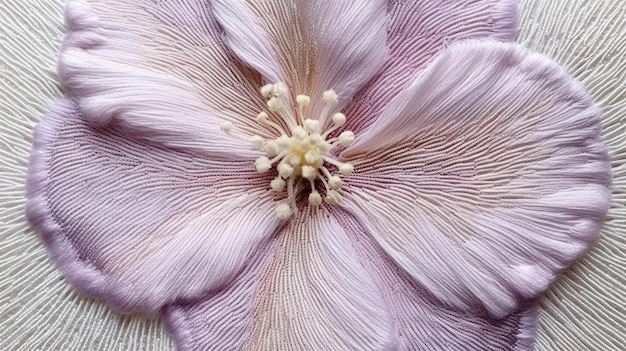 Zbliżenie haftu kwiatowego